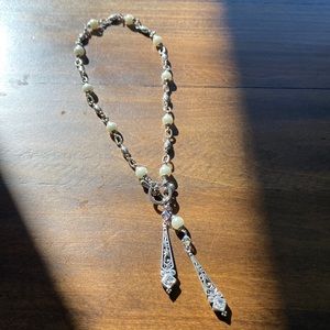 Brighton Zoe Beaded Toggle Dangle Glass Pearls Crystal Beaded Necklace